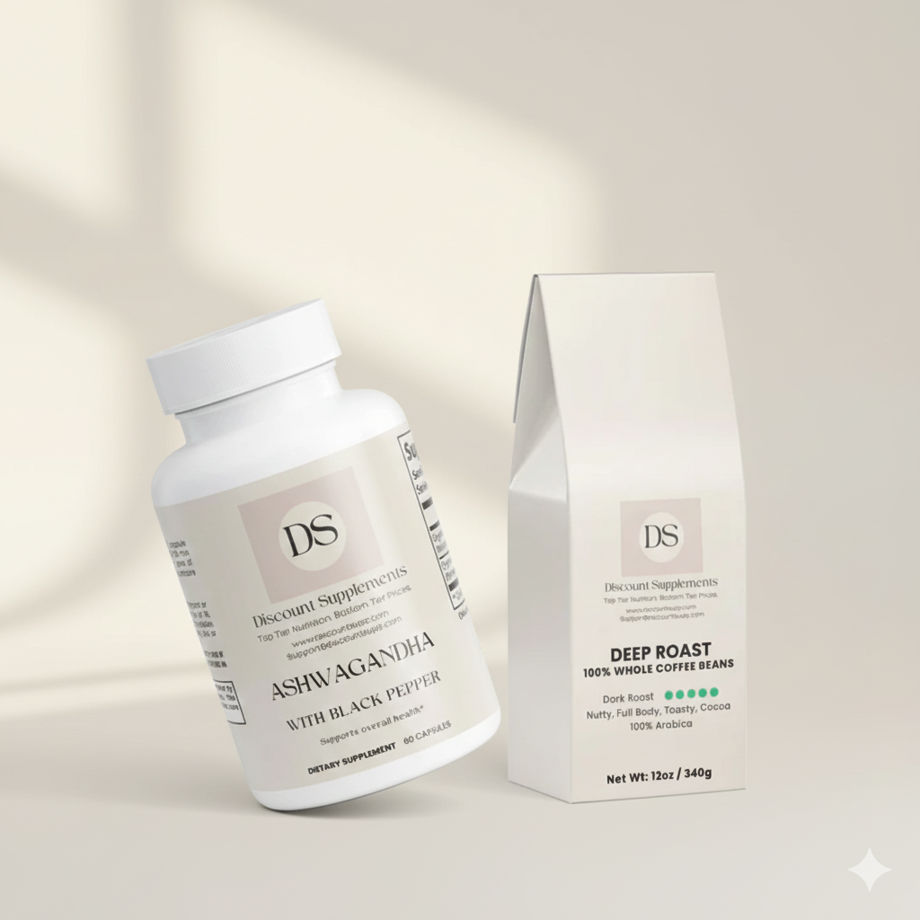 Premium health supplements collection on a clean display background